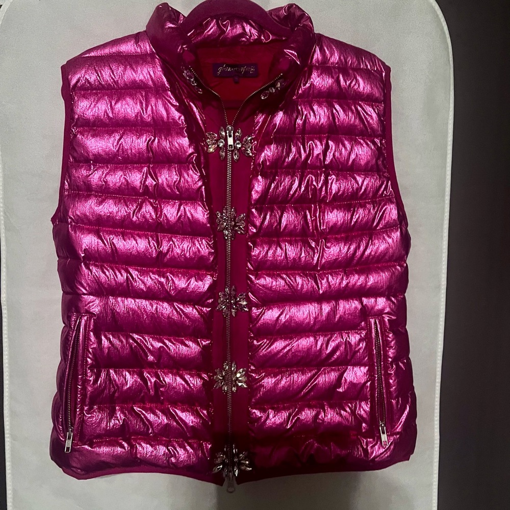 new Glamourpuss Pink Puffer Vest